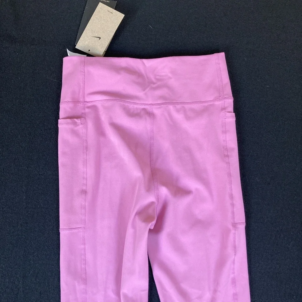Nike One Dri-fit Pink Leggings Youth Girls‎ Size L FZ5607-646 NWT With Pockets